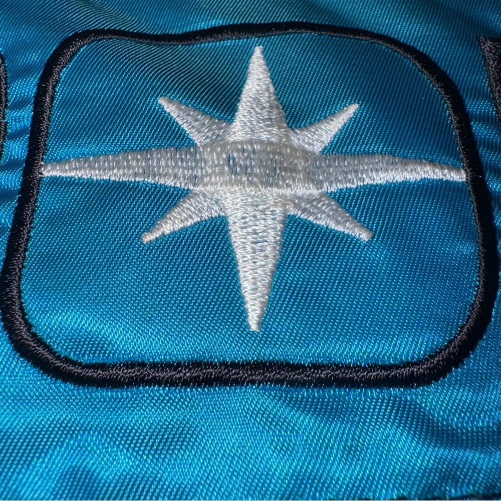 Vintage Polaris Men’s Large Snowmobile Jacket Teal Black White Nylon USA - Picture 10 of 15